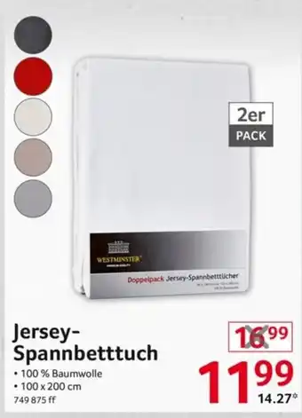 Selgros Jersey- Spannbetttuch 2er PACK Angebot