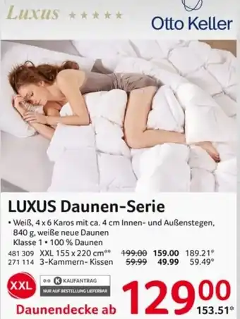 Selgros Otto Keller LUXUS Daunen-Serie Angebot