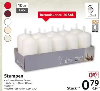 Selgros GALA WORLD OF CANDLES / RAL KERZEN Stumpen Angebot