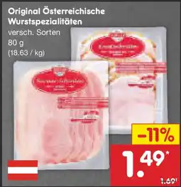 Netto Marken-Discount Original Österreichische Wurstspezialitäten Angebot