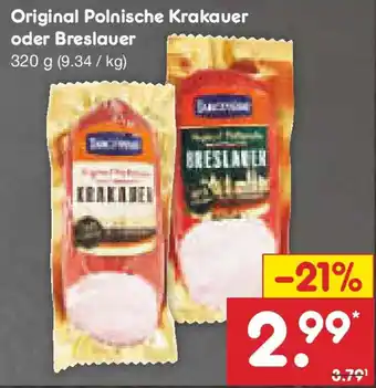 Netto Marken-Discount Original Polnische Krakauer oder Breslauer Angebot