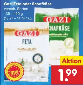 Netto Marken-Discount Gazi Feta oder Schafkäse Angebot