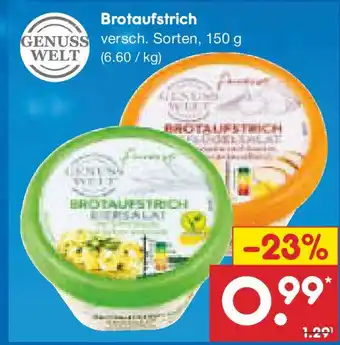 Netto Marken-Discount GENUSS WELL Brotaufstrich Angebot