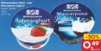 Netto Marken-Discount Weihenstephan Rahm- oder Mascarpone Joghurt Angebot