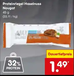 Netto Marken-Discount Proteinriegel Haselnuss Nougat Angebot