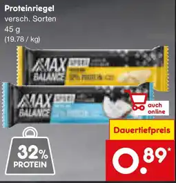 Netto Marken-Discount Proteinriegel MAX BALANCE Angebot