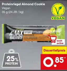 Netto Marken-Discount Proteinriegel Almond Cookie Vegan MAX BALANCE Angebot