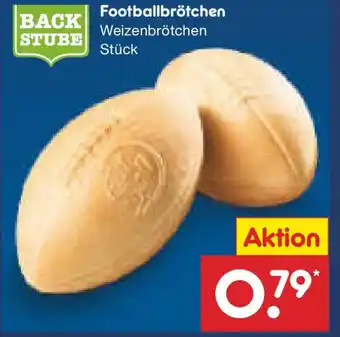 Netto Marken-Discount BACK STUBE Footballbrötchen Angebot