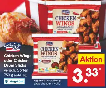 Netto Marken-Discount American Style Chicken Wings oder Chicken Drum Sticks Angebot