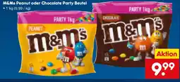 Netto Marken-Discount M&Ms Peanut oder Chocolate Party Beutel Angebot