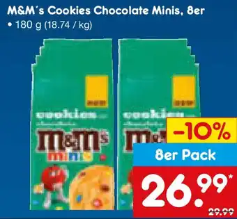 Netto Marken-Discount M&M's Cookies Chocolate Minis, 8er Angebot