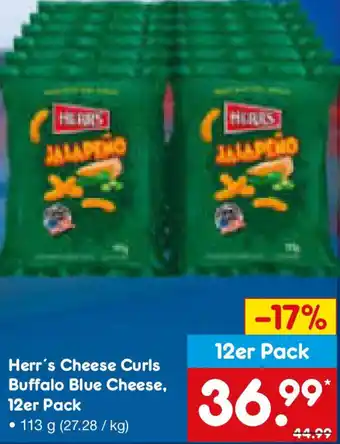 Netto Marken-Discount Herr's Cheese Curls Buffalo Blue Cheese, 12er Pack Angebot