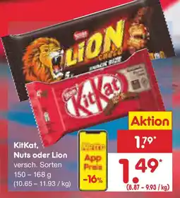 Netto Marken-Discount KitKat, Nuts oder Lion Angebot