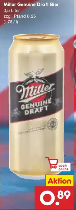 Netto Marken-Discount Miller Genuine Draft Bier Angebot