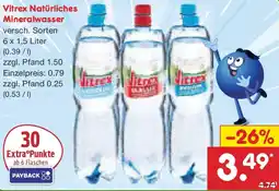 Netto Marken-Discount Vitrex Natürliches Mineralwasser Angebot