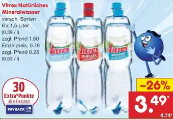 Netto Marken-Discount Vitrex Natürliches Mineralwasser Angebot