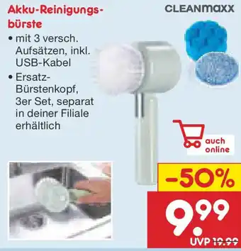 Netto Marken-Discount CLEANMaxx Akku-Reinigungs- bürste Angebot