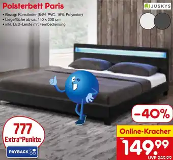 Netto Marken-Discount JUSKYS Polsterbett Paris Angebot