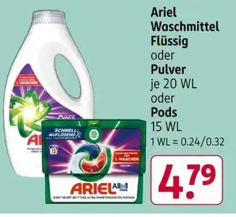 Rossmann Ariel Waschmittel Flüssig oder Pulver Angebot