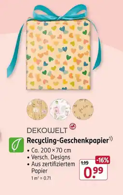 Rossmann Recycling-Geschenkpapier¹) Angebot