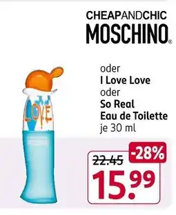 Rossmann CHEAPANDCHIC MOSCHINO oder I Love Love So Real Eau de Toilette Angebot