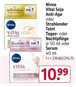 Rossmann Nivea Vital Soja Anti-Age oder Strahlender Teint Tages- oder Nachtpflege Angebot