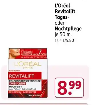 Rossmann L'Oréal Revitalift Tages- oder Nachtpflege Angebot