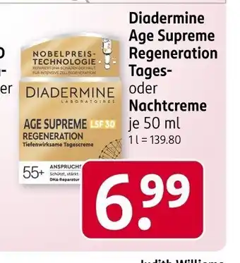 Rossmann Diadermine Age Supreme Falten Expert 3D oder Extra Reich- haltig Tages- oder Nachtcreme Angebot