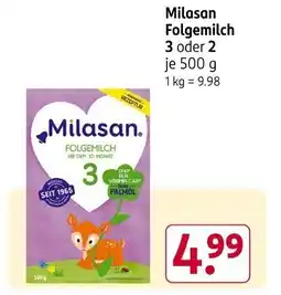 Rossmann Milasan Folgemilch Angebot