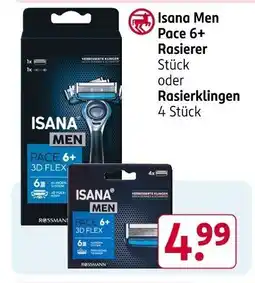 Rossmann Isana Men PACE 6+ Rasierer Angebot