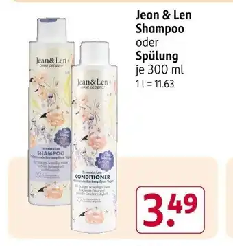 Rossmann Jean & Len Shampoo oder Spülung Angebot