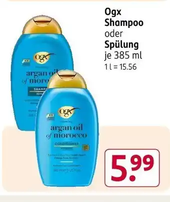 Rossmann Ogx Shampoo oder Spülung Angebot