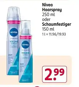 Rossmann Nivea Haarspray 250 ml oder Schaumfestiger 150 ml Angebot