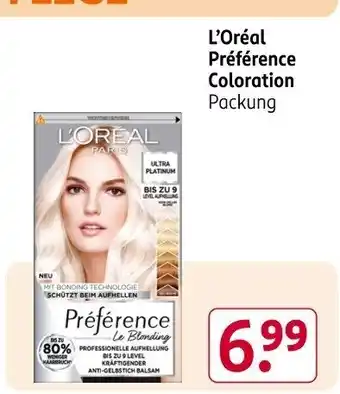 Rossmann L'Oréal Préférence Coloration Packung Angebot