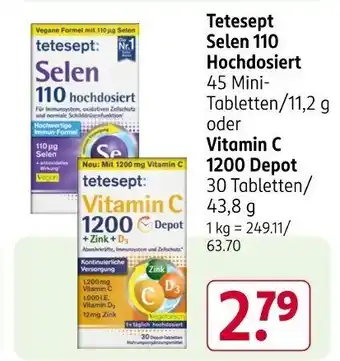 Rossmann Tetesept Selen 110 Hochdosiert Angebot