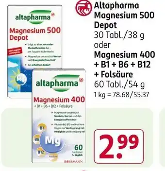 Rossmann altapharma Magnesium 500 Depot Angebot