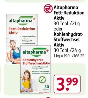 Rossmann Altapharma Fett-Reduktion Aktiv Angebot