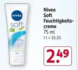 Rossmann Nivea Soft Feuchtigkeits- creme Angebot