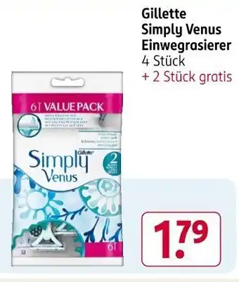 Rossmann Gillette Simply Venus Einwegrasierer Angebot