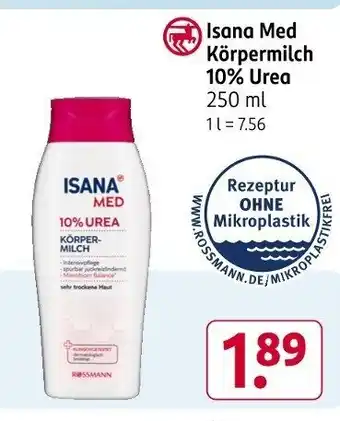 Rossmann Isana Med Körpermilch 10% Urea Angebot