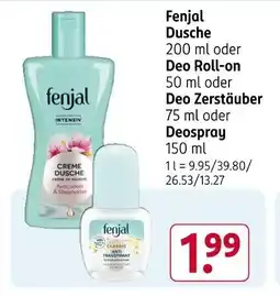 Rossmann Fenjal Dusche Deo Roll-on Deo Zerstäuber Angebot