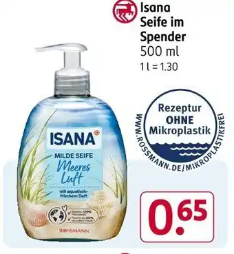 Rossmann Isana Seife im Spender Angebot