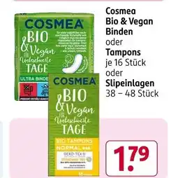 Rossmann Cosmea Bio & Vegan Binden oder Tampons Angebot