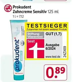 Rossmann Prokudent Zahncreme Sensitiv Angebot