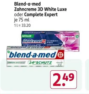 Rossmann Blend-a-med Zahncreme 3D White Luxe oder Complete Expert Angebot