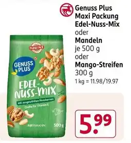 Rossmann Genuss Plus Maxi Packung Edel-Nuss-Mix oder Mandeln Angebot