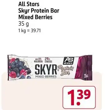 Rossmann All Stars Skyr Protein Bar Mixed Berries 35 g Angebot