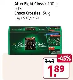 Rossmann After Eight Classic 200 g oder Choco Crossies 150 g Angebot