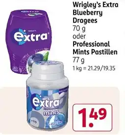 Rossmann Wrigley's Extra Blueberry Dragees Angebot