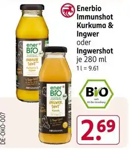 Rossmann Enerbio Immunshot Kurkuma & Ingwer oder Ingwershot je 280 ml Angebot